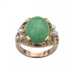 Amazonite Pearl 14 kt A C Ring - 4456946