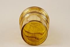 Amber Colored Gilt Art Deco Glass Decanter Set with 6 Shot Glasses CZ ca 1920 - 3443494