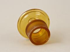 Amber Colored Gilt Art Deco Glass Decanter Set with 6 Shot Glasses CZ ca 1920 - 3443496