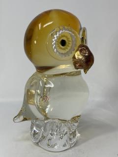 Amber Murano Glass Owl by Zanetti - 2123968