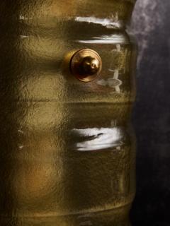 Amber Textured Glass and Brass Wall Sconce - 4693129
