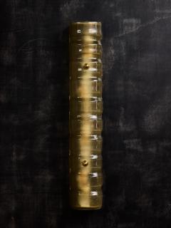 Amber Textured Glass and Brass Wall Sconce - 4693140