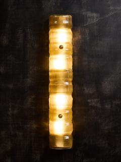 Amber Textured Glass and Brass Wall Sconce - 4693142