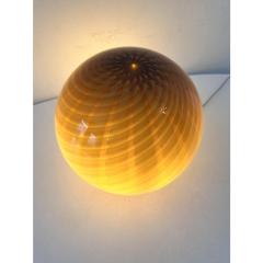 Amber and Brown Spider Sphere Table Lamp in Murano Glass - 4350317