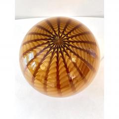 Amber and Brown Spider Sphere Table Lamp in Murano Glass - 4602802