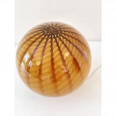 Amber and Brown Spider Sphere Table Lamp in Murano Glass - 4602803
