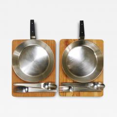 Amboss Austria 2x Carl Aub ck Pan Serving Tray Amboss 2060 Flatware Original Box 1950s - 4069499