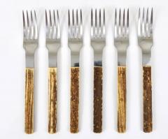 Amboss Austria Amboss Austria Mid Century Flatware Cutlery with Antler Handles for Six Persons - 4050104