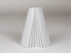 Ambrogio Pozzi Ambrogio Pozzi Rosenthal White Geometric Op Art Porcelain Vase Germany 1980s - 4050199