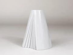 Ambrogio Pozzi Ambrogio Pozzi Rosenthal White Geometric Op Art Porcelain Vase Germany 1980s - 4050227
