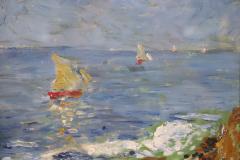 Amedeo Merello Italian Oil Painting on Canvas Amedeo Merello Marine Landscape - 3262624