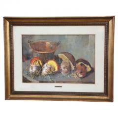 Amedeo Merello Italian Oil Painting on board Amedeo Merello Still life with Mushrooms - 3262611