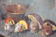 Amedeo Merello Italian Oil Painting on board Amedeo Merello Still life with Mushrooms - 3262613