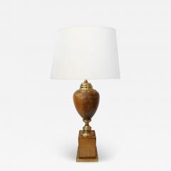 American 1960s Leather clad and Brass Table Lamp - 1829313