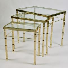 American 1960s nest of three brass tables - 1463846