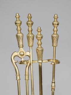 American 19th Century Brass Fireplace Tool Set - 3715207