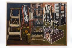 American 20th Century Surrealist Oil on Canvas Robert Springfels 1964 - 4514760