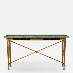 American Art Deco Bronze and Marble Bank Console Table - 2798057