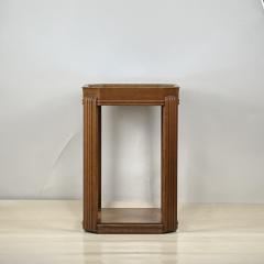 American Art Deco Carved Wood and Blue Mirror Pedestal or Tall Side Table - 3910112