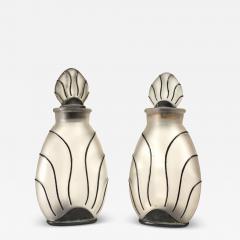 American Art Deco Frosted Glass Perfume Bottles - 4733220