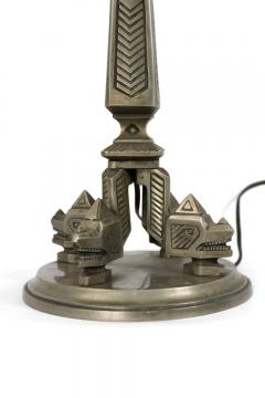 American Art Deco Silvered Metal Table Lamp - 4631291