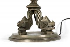 American Art Deco Silvered Metal Table Lamp - 4631292