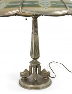 American Art Deco Silvered Metal Table Lamp - 4631293