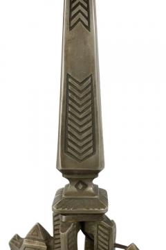 American Art Deco Silvered Metal Table Lamp - 4631294