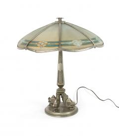 American Art Deco Silvered Metal Table Lamp - 4649549