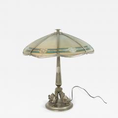 American Art Deco Silvered Metal Table Lamp - 4649550