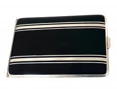 American Art Deco Sterling Silver Enamel Cigarette Case C 1920 - 2786477