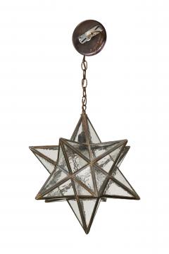 American Art Deco Textured Clear Leaded Glass Star Shaped Chandelier - 4670401