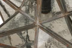 American Art Deco Textured Clear Leaded Glass Star Shaped Chandelier - 4670404