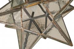 American Art Deco Textured Clear Leaded Glass Star Shaped Chandelier - 4670406