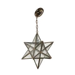 American Art Deco Textured Clear Leaded Glass Star Shaped Chandelier - 4734991