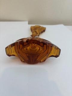 American Art Deco amber cut glass perfume bottle - 4673308