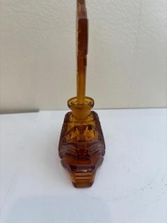 American Art Deco amber cut glass perfume bottle - 4673309