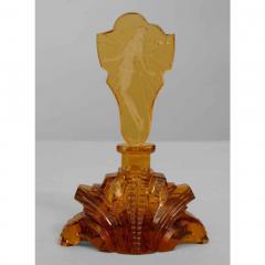 American Art Deco amber cut glass perfume bottle - 4720899