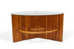 American Art Moderne Pine Faux Bamboo and Glass Coffee Table - 4169051