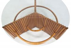 American Art Moderne Pine Faux Bamboo and Glass Coffee Table - 4169052
