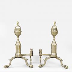 American Brass Andirons Circa 1820 - 127497