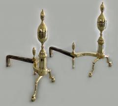 American Brass Double Lemon Top Andirons - 1753773