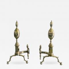 American Brass Double Lemon Top Andirons - 1754735