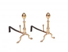 American Brass Lemon Top Andirons - 4460783