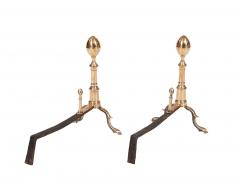 American Brass Lemon Top Andirons - 4460786