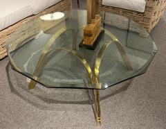 American Brass and Glass Coffee Table c 1970s - 3337217