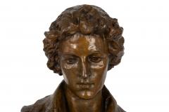 American Bronze Sculpture Bust Percy Shelley 1912 by William Partridge - 4439202