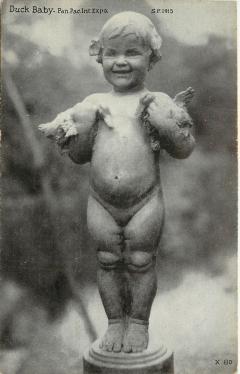 American Bronze Sculpture Fountain Baby Duck Edith Barretto Parsons 41 H - 4496245