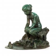 American Bronze Sculpture Fountain Undine 1914 by Edward Berge - 4800600