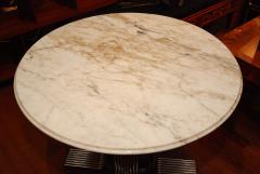 American Cararra Marble Top Table with Chrome Pedestal Base - 3702994